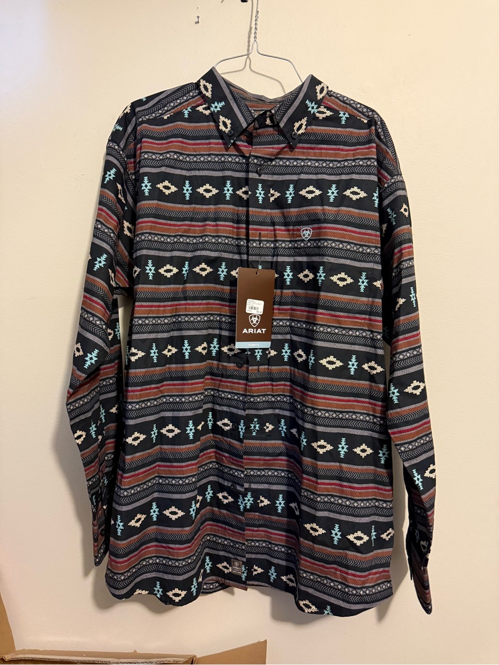 Ariat Black Aztec Stripe Long-Sleeve Button-Down Shirt